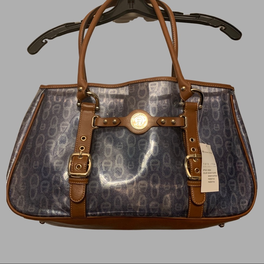 ETIENNE AIGNER Big Hand bag Blue And Brown Color